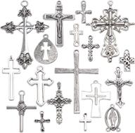 📿 exquisite cross pendants collection: 18 beautifully crafted mixed metal charms for bracelet and necklace making – antique silver logo