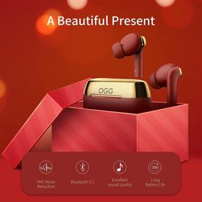 img 3 attached to 🎧 OGG K6 Wireless Earbuds with Active Noise Cancelling, ANC Bluetooth Earphones, Touch Control, 8 Hours Playback, 55 Extra Hours Charging Case (Red)