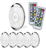 🔦 6 pack led puck lights - battery operated with remote control | wireless soft lighting for kitchen | under cabinet lighting | timer + dimmer | 4000k warm white logo