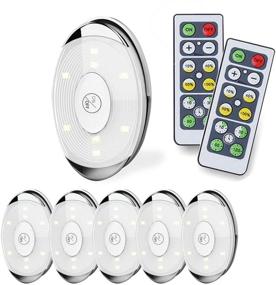 img 4 attached to 🔦 6 Pack LED Puck Lights - Battery Operated with Remote Control | Wireless Soft Lighting for Kitchen | Under Cabinet Lighting | Timer + Dimmer | 4000K Warm White