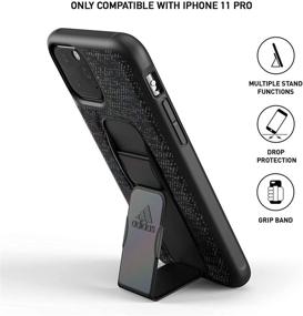 img 2 attached to 📱 adidas iPhone 11 Pro Case - Sports Compatible, Grip-Handle Stand, Iridescent Protective Phone Cover in Black