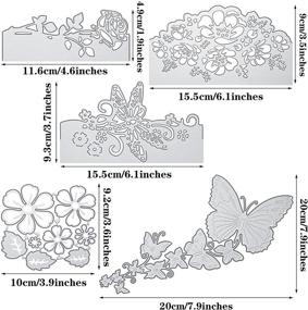 img 3 attached to 🔪 Набор металлических пластинок для вырубки: края цветочного бабочкинного кружева + углеродистая стальная трафаретная пластина для оформления карточек скрапбукинга, DIY-альбомов и декоративных бумажных открыток
