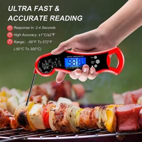 img 3 attached to 🔥 Digital Instant Read Meat Thermometer: Ultra Fast & Precis - Waterproof with Backlight & Calibration - Foldable Probe for Cooking, Grill, Milk, Candy, Turkey