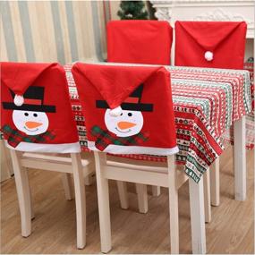 img 1 attached to 🎄 Stunning Christmas Dining Chair Slipcovers: Festive Chair Back Covers and Xmas Chair Decoration for Banquets, Holidays, and Festivals