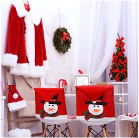 img 2 attached to 🎄 Stunning Christmas Dining Chair Slipcovers: Festive Chair Back Covers and Xmas Chair Decoration for Banquets, Holidays, and Festivals