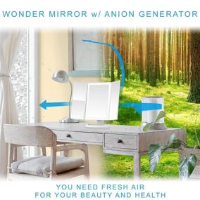 img 3 attached to 💡 Wonder Mirror with AirVitamin Anions, Big 10x Magnification, Suction & Charger + Long 7 ft Cord - Lighted Vanity Makeup Mirror with Dimmable LED Lights and Inner Storage Base