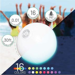 img 3 attached to 🏖️ 16" LED Glow Beach Ball Toy: Color Changing Lights for Pool & Beach Parties