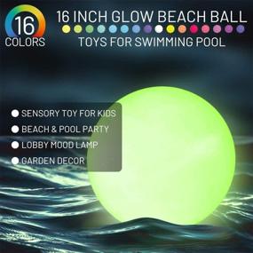 img 1 attached to 🏖️ 16" LED Glow Beach Ball Toy: Color Changing Lights for Pool & Beach Parties