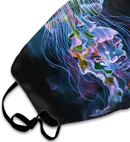 img 3 attached to 🎨 Custom Watercolor Jellyfish Black Reusable Masks for Outdoor Sports: Dustproof, Windproof, and Personalized Patterns