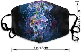 img 2 attached to 🎨 Custom Watercolor Jellyfish Black Reusable Masks for Outdoor Sports: Dustproof, Windproof, and Personalized Patterns