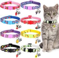 🍉 colorful adjustable breakaway pet collar with bell - summer fruit patterns for a stylish kitty cat look! logo