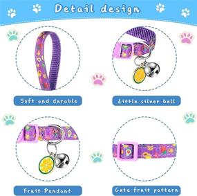 img 3 attached to 🍉 Colorful Adjustable Breakaway Pet Collar with Bell - Summer Fruit Patterns for a Stylish Kitty Cat Look!