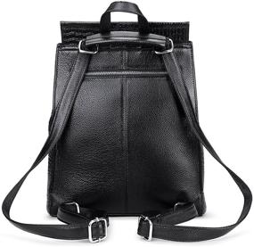 img 2 attached to Fashion Genuine Leather Backpack Shoulder Backpacks