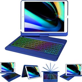 img 4 attached to 🔤 iPad 8th Generation Keyboard Case – 10 Color Backlit, 360 Rotatable – BT 5.0 Keyboard for iPad 7th/8th Generation