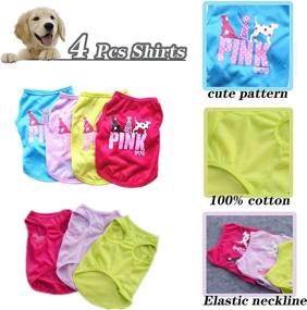 img 3 attached to 🐶 TENGZHI 4Pack Dog Vest: Keep Your Dachshund and Small Medium Dogs Warm with Cotton Puppy Sleeveless Shirt!