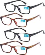 👓 pack of 4 spring hinge reading glasses for men & women - ideal for readers logo