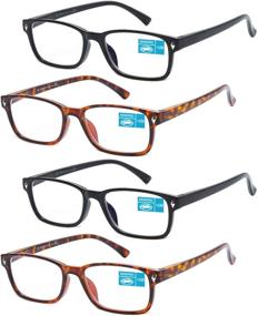 img 4 attached to 👓 Pack of 4 Spring Hinge Reading Glasses for Men & Women - Ideal for Readers