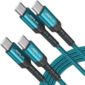 img 4 attached to 💚 JSAUX USB C to USB C 60W Fast Charging Cable - 2-Pack 10ft+3.3ft, Type C Charger Cord for Samsung Galaxy S20 / Note 20 10, MacBook Air/Pro 13'', iPad Pro 2020, Pixel 2/3/4 XL, etc. - Green