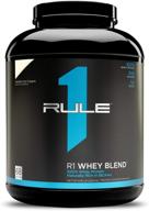 rule one proteins, r1 vanilla ice cream whey blend - 5lbs, 68 servings of 24g fast-acting whey protein concentrates, isolates, and hydrolysates with natural eaas and bcaas logo