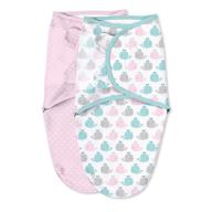 swaddleme original swaddle – size small, 0-3 months, 👶 2-pack (pink polka whale): comfortable and secure swaddling for newborns logo