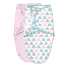 img 4 attached to SwaddleMe Original Swaddle – Size Small, 0-3 Months, 👶 2-Pack (Pink Polka Whale): Comfortable and Secure Swaddling for Newborns