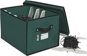 img 4 attached to 🎄 Primode Christmas Light Box Organizer - Durable 600D Oxford Material Storage Box with Lid (Green), Ideal for Holiday Lights (15” x 12” x 10”)