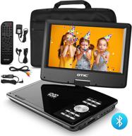 otic10.6'' bluetooth portable dvd player: high-quality swivel screen, long battery life, headrest mount, remote control, region free, and more! logo