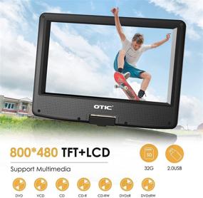 img 2 attached to OTIC10.6'' Bluetooth Portable DVD Player: High-Quality Swivel Screen, Long Battery Life, Headrest Mount, Remote Control, Region Free, and More!