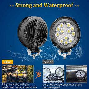 img 2 attached to 🚜 Zmoon 4.5'' Round LED Offroad Lights 2PCS 4500LM Spot & Flood Light Bar - High-Performance LED Fog Lights for Tractor, Boats, Jeep, ATV, Truck, UTV, Trailer, SUV