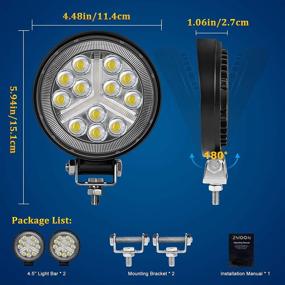 img 1 attached to 🚜 Zmoon 4.5'' Round LED Offroad Lights 2PCS 4500LM Spot & Flood Light Bar - High-Performance LED Fog Lights for Tractor, Boats, Jeep, ATV, Truck, UTV, Trailer, SUV