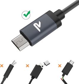 img 2 attached to 🔌 Высокоскоростной кабель Micro USB [3,3 фута, 2 штуки] - RAMPOW QC 3.0 - Совместимость с Samsung S7/S6 Edge, Sony, HTC, Motorola, Kindle, LG и другими - Черный.