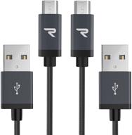 🔌 высокоскоростной кабель micro usb [3,3 фута, 2 штуки] - rampow qc 3.0 - совместимость с samsung s7/s6 edge, sony, htc, motorola, kindle, lg и другими - черный. логотип