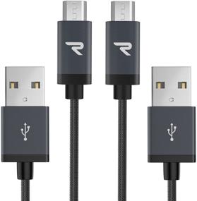 img 4 attached to 🔌 Высокоскоростной кабель Micro USB [3,3 фута, 2 штуки] - RAMPOW QC 3.0 - Совместимость с Samsung S7/S6 Edge, Sony, HTC, Motorola, Kindle, LG и другими - Черный.