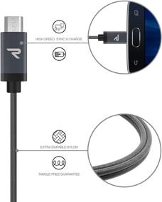 img 3 attached to 🔌 Высокоскоростной кабель Micro USB [3,3 фута, 2 штуки] - RAMPOW QC 3.0 - Совместимость с Samsung S7/S6 Edge, Sony, HTC, Motorola, Kindle, LG и другими - Черный.