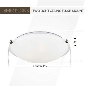 img 2 attached to 💡 Get a Brilliant Glow with Sea Gull Lighting 7543502-962 Two Light Ceiling Flush Mount in Brushed Nickel