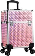 👜 stagiant rolling makeup train case: large storage cosmetic trolley with removable layers, key lock, and swivel wheels - perfect for salon, barber, and traveling! logo