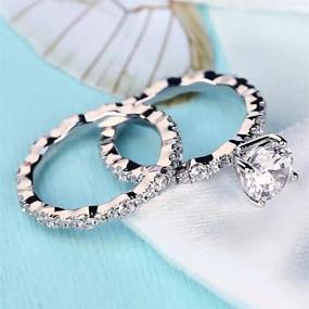 img 3 attached to 💍 Свадебное кольцо Starchenie из стерлингового серебра для женщин с 1,25 каратным кубическим цирконием AAA - набор обручальных колец, размеры с 5 по 11