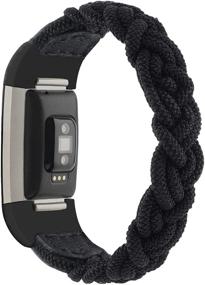 img 4 attached to Comfortable and Breathable Braided Elastic Strap for Fitbit Charge 2 - Perfect Replacement Wristband for Women and Men