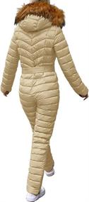 img 2 attached to 👩 Cicy Bell Women's Onesies Ski Suits - Winter Outdoor Sports Jumpsuit with Fur Collar, Waterproof and Windproof Coat, Hooded Snowsuit