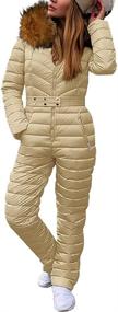 img 3 attached to 👩 Cicy Bell Women's Onesies Ski Suits - Winter Outdoor Sports Jumpsuit with Fur Collar, Waterproof and Windproof Coat, Hooded Snowsuit