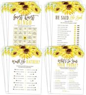 🌻 fun-filled sunflower bridal shower bachelorette games bundle: he said she said, find the guest quest, would she rather, phone game & more - 25 games each! logo