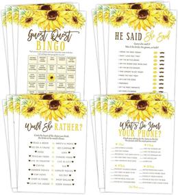 img 2 attached to 🌻 Fun-Filled Sunflower Bridal Shower Bachelorette Games Bundle: He Said She Said, Find The Guest Quest, Would She Rather, Phone Game & More - 25 Games Each!