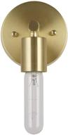 🔆 rivet modern wall sconce with bulb, 9.13"h, satin brass - amazon brand логотип