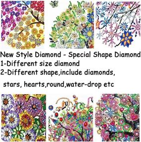 img 2 attached to 🌳 TWBB 6 Pack Diamond Painting Kit: 5D DIY Diamond Art for Adults - Tree Pattern, 12x12 inch | Shape Diamond Painting Kits