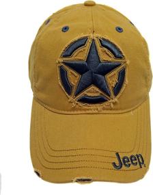 img 1 attached to 🚙 Vintage Jeep Distressed 3D Star Cap: A Stylish Headgear for Jeep Enthusiasts