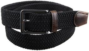 img 3 attached to 👔 Braided Stretch Leather Elastic Men's Belt Accessories by Moonsix