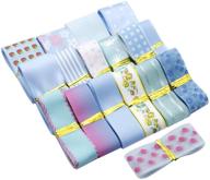 🎀 versatile david angie 17 yard grosgrain satin organza fabric ribbon set – ideal for wedding party decorations and gift wrapping in a stunning blue assortment logo