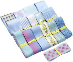 img 4 attached to 🎀 Versatile David Angie 17 Yard Grosgrain Satin Organza Fabric Ribbon Set – Ideal for Wedding Party Decorations and Gift Wrapping in a Stunning Blue Assortment