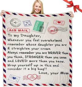 img 4 attached to 🌟 Sentimental Quilted Fleece Blanket: A Heartwarming Gift for Daughter from Mom on Birthday or Graduation - Inspire, Encourage, and Warm Her Heart (Mom, 50"x60")