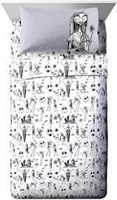 img 4 attached to 🎃 Disney Nightmare Before Christmas Gothic Romance Twin Sheet Set - Super Soft 3-Piece Bedding Featuring Jack Skellington & Sally - Official Disney Product